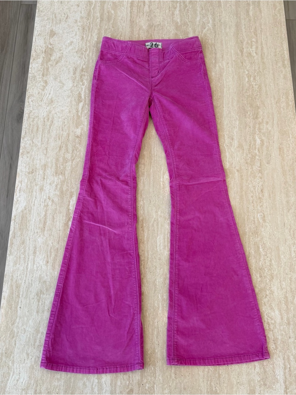 Free People women’s Magenta Flared Corduroy Jeans
